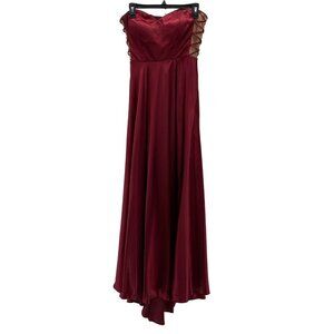 Blondie by Stacy Sklar Strapless Full Length Faux Wrap Dress Size 5